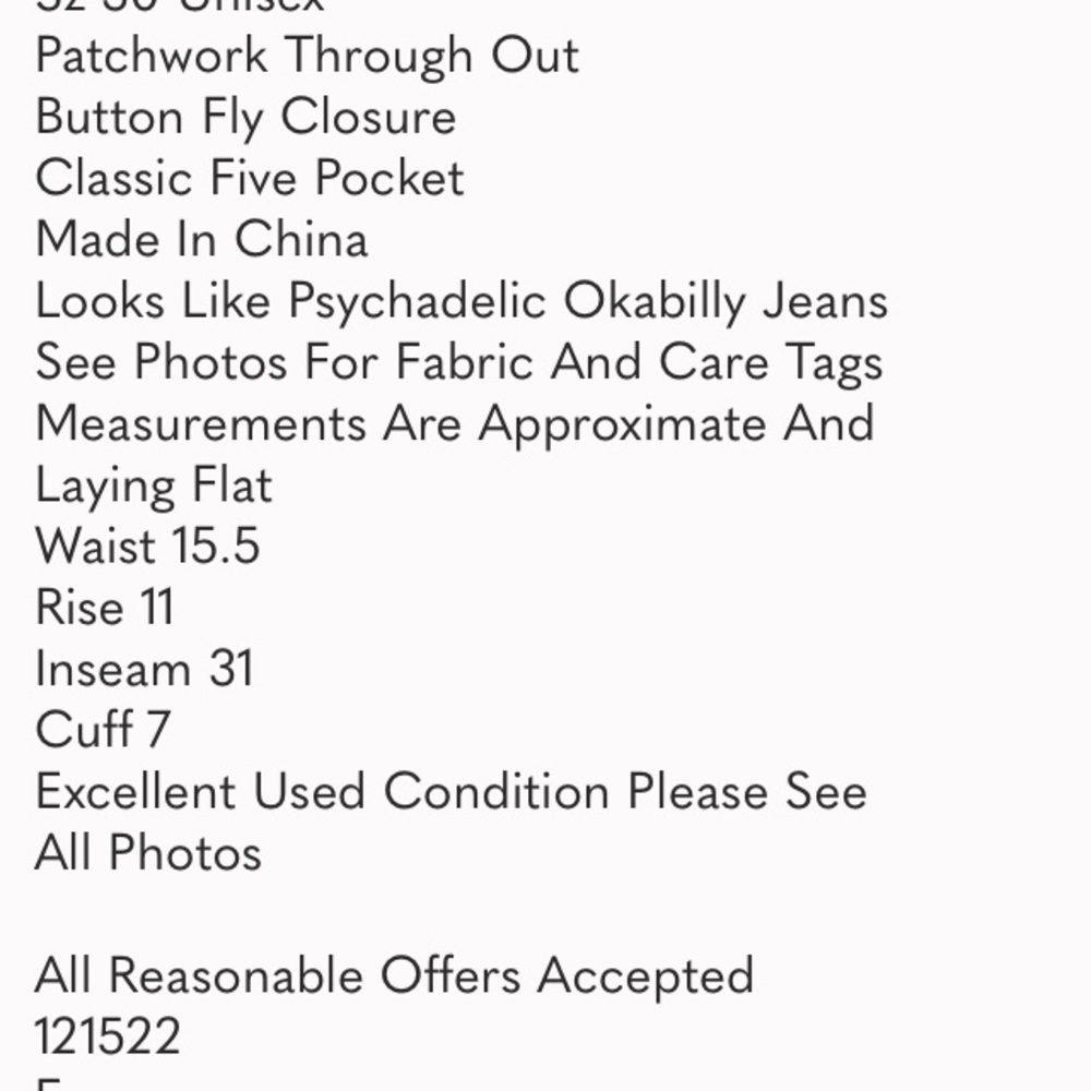 Mnml Artisan Patchwork Button Fly Unisex Denim Bl… - image 5